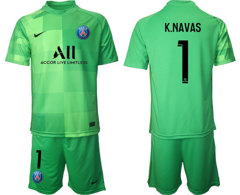 Men 2021-2022 Club Paris St German green goalkeeper #1 Soccer Jersey